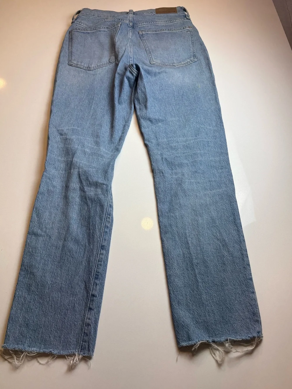 Madewell Jeans Perfect Vintage Straight Jean Light Wash Distress Raw Hem Size 26